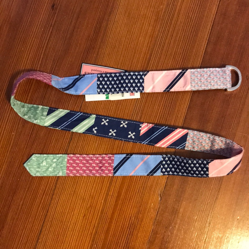 Vineyard Vines Patchwork Silk Tie Belt